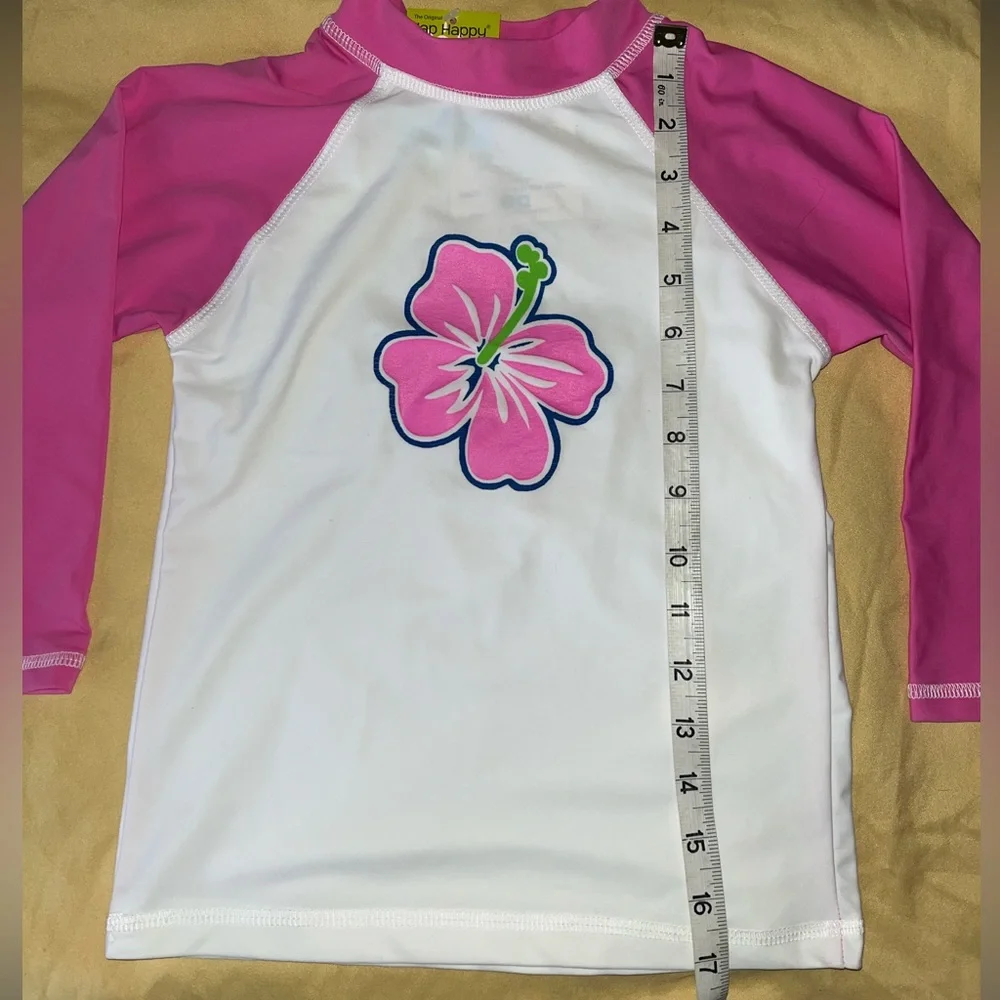 Flap Happy Kids UV 50 NWT Hibiscus Rash Guard Swim Top Size 5